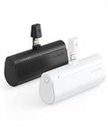 2 Packs of 5000mAh Small Portable Chargers for iPhone, VEGER Mini Fast Charging 20W PD Cordless Portable External Battery Pack for iPhone 13, 12, 11, 8, 7, XS Max, Pro Max, AirPods(Black&White)