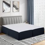 Luxury Double Brushed Microfiber Bed Skirt, Ultra Soft, and Wrinkle Resistant - Navy, Queen