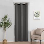 XWZO Door Curtain for Doorway Privacy and Bedroom Closet, 80 Inches Long Blackout and Thermal Insulated Room Divider Doorway Curtain Grommet Top, 1 Panel, W42 X L80, Grey