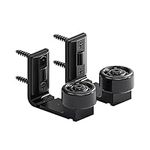 Wolfbird Adjustable Sliding Door Floor Guide, Universal Style,Wall Mounted Barn Door Floor Guide Roller Bottom Bracket, Suitable Door Thickness 2.5cm-6cm, Black（2PCS)