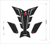 BIG FLAG 3D Embossed Bike Racing Tank Pad/Tank Sticker with SIDEPADS for Brand Specific Bikes Pack of 3 (BKTPSIDVAR) (HEeRO)