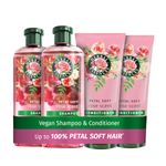 Herbal Essences Rose Scent Petal Soft Shampoo and Conditioner Set (2x350ml, 2x250ml) | Nourishes & Smoothens dry hair | Blended with Rose Essence & Natural Origin Ingredients | Vegan & Cruelty Free