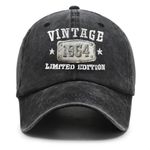 LAMIVEENLA Baseball Cap Gifts for Men Women - Funny Embroidered Vintage 1964 Baseball Cap 60th Birthday Birthday Gifts for Adult Black