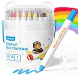 JUPITEARTH 48 Color Twist Crayons for Toddlers 1-3, Silky Crayons for Kids 4-8, Non-Toxic Washable Crayon, Ultra-Silky Easy-Grip Art Supplies, Ideal Coloring Gift for Boys and Girls