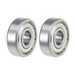 sourcing map 629ZZ Deep Groove Ball Bearings Z2 9mm X 26mm X 8mm Double Shielded Carbon Steel 2pcs