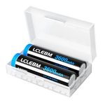 2-Pack 3600mAh 3.7V Flat Top Batteries with 1 Cover