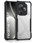 WOW IMAGINE Shock Proof Clear Protective Back Case for Realme GT 6T 5G | Realme GT 6 - AirEDGE Technology | 360 Degree Camera Protection | Transparent Hybrid Back Case Mobile Cover - Black