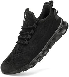 EGMPDA Men Running Sports Shoes Walking Gym Fashoin Sneakers Slip On Jogging Training Shoes Athletic Fitness Breathable Shoes Soft Comfortable Casual Lightweight Sneakers Black 45