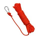 BeGrit 30 m Floating Rope Anchor Mooring Rope Multifunction Rope 8 mm Kayak Canoe Tow Throw Line with Carabiner for Boat Camping Hiking Awning Tent Canopy(Orange)