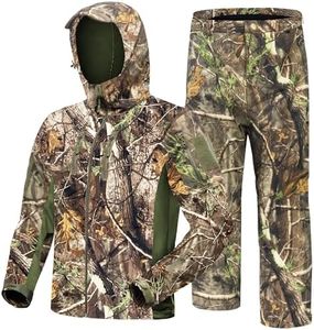 WTVIDAS Men's Water Resistant Silent Hunting Jacket and Pants - Fleece Lined Hunting Suit