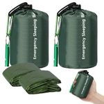 EEEKit Survival Bivy Bags, 2 Pack Waterproof Mylar Emergency Sleeping Blankets with Whistle Gear for Camping Hiking