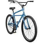 Retrospec Sully Klunker High-Tensile Steel Frame Beach Cruiser Bicycle Single Speed Bike with BMX Threadless Steering, Wide Tires and Tuck n’ Roll Saddle, Panoramic Blue 26" (4345)