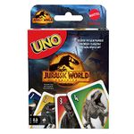 UNO Jurassic World Dominion Card Game with Themed Deck & Special Rule, Gift for Kid, Adult & Family Game Nights, Ages 7 Years Old & Up, GXD72