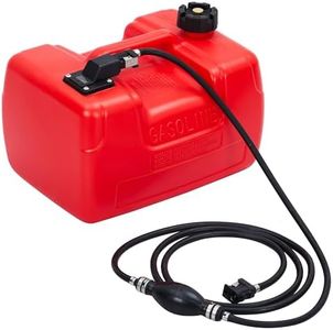 GarveeTech Marine Tank, 3 Gallon Marine Boat Transfer Tank with 9.8ft Hose, I-Shaped Handle, Easy to Carry for Outboard Engine Boats, Fishing Boat, Deck Boat,Yacht