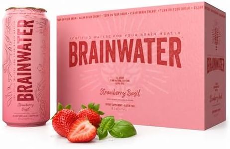BrainWater Strawberry Basil Functional Water, 16 fl oz, 8 Pack