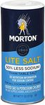 Morton Salt Lite Salt, 11 Ounce Canister (Pack of 6)