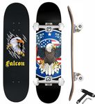 jaspo Being Skull (31X8) Inches Canadian Maple (7 Layers) Material Skateboard, Front Side Grip Tape, Back Side Uv Print Specially Designed For Kids,Youth,Adults (Falcon), Multi