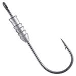 Dr.Fish 20 Pack Fishing Weighted Worm Hooks, Weighted Swimbait Hook Bass Worm Hooks for Soft Plastics Lures Jig Head Hooks Freshwater Saltwater 1/4oz