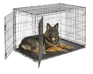 New World Newly Enhanced Double Door 121.92 cm (48-Inch) Dog Crate for Small Dog Breeds; Includes Leak-Proof Pan, Floor Protecting Feet, and New Patented Features; B48DD