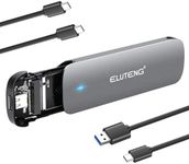 ELUTENG M.2 SSD Enclosure NVME SATA Dual Protocol SSD to USB Adapter Aluminum USB C 3.2 Gen 2 10Gbps PCIe M and B&M Keys External Solid State Drive Case Max 4TB for 2230/ 2242/ 2260/ 2280 SSDs