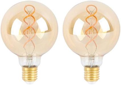 SD LUX E27 ES LED Bulbs sprial Globe Vintage Filament Led Light Bulbs,G95 Amber Dimmable Retro Edison Screw LED Bulbs-6W (40W Equi.) 300LM Warm White 2200K,2 Packs