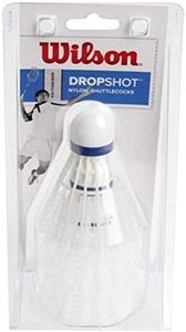 Wilson WRT6048WH Volants de Badminton, Dropshot Shuttlecocks, Paquet de 3, Plastique/Liège Naturel, Mixte Adulte, Blanc, Taille unique