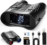 Night Vision Goggles, Grathia 4K Rechargeable Infrared Night Vision Binoculars for Adults, 3.2'' Large Screen Binoculars can Save Photos and Videos with 32GB Memory Card for Camping Hunting Security