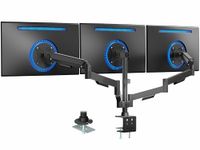 VIVO Triple Monitor Stand, Fully Adjustable Arms for 17 to 27 inch Screens, Mechanical Articulating Desk Mount, Gaming and Office Setups, VESA 75x75, 100x100, Max 19.8 lbs, Classic, Black, STAND-V003O