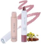 M2U NYC Under Eye Primer & (Burgundy) Glitter Eyeshadow Stick - Crease-Proof Eyeshadow Finish - Vegan Makeup Bundle for Women