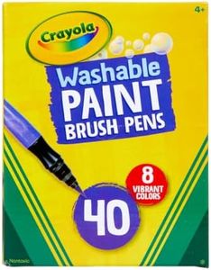 Crayola No-Drip Paint Brush Pens, Assorted Colors Set, 40 Count, Creative Gift for Kids and Teens