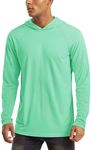 Swim Shirts for Men UPF 50 Long Sleeve Men Sun Protection Shirts Quick Dry T-Shirt Active Shirts Athletic Performance T-Shirts Hiking Sun Protection Shirt Mint Green