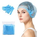 200 PCS Disposable Nonwoven Bouffant Caps Hair Net Cap Free Size Elastic Cap, TIE-DailyNec Non-Woven Strip Cap for Food Service Beauty Kitchen Hospital and Workspace (Blue)