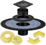 Shower Drain Flange Kit Compatible with Schluter Systems kerdi Shower Drain, with Vertical ABS 2 Inch Flange, ABS Plastic Pipe, Corners and Seals, CUPC Certification, Matte Black