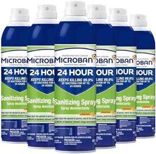 MICROBAN Disinfectant Sanitizing Spray, Citrus Scent, 15 Ounces Each (6 Pack)