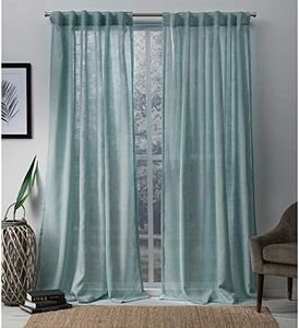 Exclusive Home Curtains Bella Window Curtain Panel Pair with Hidden Tab Top, 54x84, Seafoam, 2 Count