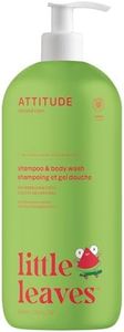 ATTITUDE Shampoo and Body Wash for Kids, EWG Verified Hair and Body Cleanser, Dermatologically Tested Soap, Plant and Mineral Based Bath Products, Vegan, Watermelon and Coco, 32 Fl Oz