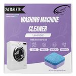 Air Jungles Washing Machine Cleaner Tablets 24 Count, Lavender Scent, Deep Cleaning Laundry Washer Drum and Tub, Compatible with Front and Top Load Washer, 12 Month Supply