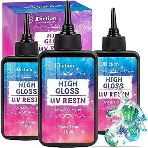JDiction UV Resin, 300g High Gloss UV Resin Clear Solar Cure Sunlight Activated Glue Hard UV Resin Kit for Jewelry Making, Casting and Coating, DIY Crafts, Resin Art Supplies