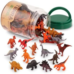 Terra by Battat – 60 Pcs Dinosaur Figures – Assorted Plastic Mini Animal Figurines for Kids 3+ – Birthday Party Supplies & Decorations