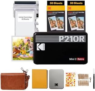 Kodak Mini 2 Retro Instant Photo Printer with Cartridge Plus Accessories Bundle, Black