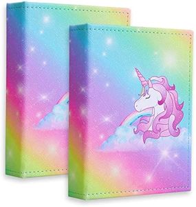 FIODAY 2 Pcs Small Photo Albums 4x6, Mini Photo Albums Cute Unicorn Picture Album Holds 52 Photos Leather Photo Book for Baby Kids Birthday, Family, Anniversary, Travel