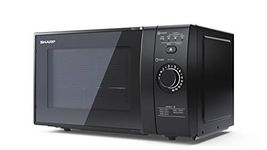 SHARP YC-GG02U-B Compact 20 Litre 700W Digital Microwave with 1000W Grill, 3 power levels, ECO Mode, defrost function, LED cavity light - Black