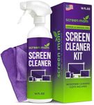 Screen Mom Screen Cleaner Spray and Microfiber Cloth 16oz Formulated in the USA Screen Cleaner Spray and Wipe for TV, Laptop, Computer, Phone, iPad, Car Screen Cleaning Kit Electronic Cleaner Spray