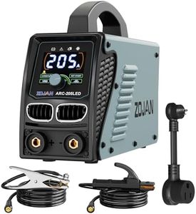 ZOJAN Stick Welder, [Large LED Display] 205A ARC/Lift TIG Welding Machine with Synergic Control, IGBT Inverter 110V/220V Portable MMA Welder Machine with Hot Start, Arc force and Anti-Stick