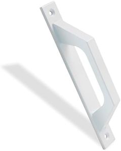 Amig - Maniglia per Porta Scorrevole | Realizzato in alluminio | Piatto Rettangolare | Porte di passaggio o scorrevoli | 198x25x40 mm | Include viti | Bianco