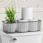 Wetheny Toilet Paper Basket ( 1 Pack) - Black Wire Basket Metal Basket for Bathroom farmhouse decor - Wire Storage Baskets for organizing toilet tank topper, countertop