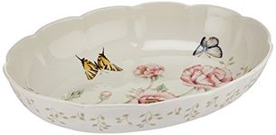 Lenox Butterfly Meadow Oval Baker, Porcelain, 0, 2.8 LB