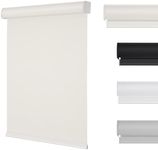 Changshade Cordless Blackout Roller Shades with Valance, Room Darkening Roll-up Shade Easy Install, Fabric Windows Blinds for Home, Bedroom and Office, 48" W x 72" H, Beige ROL48BG72D