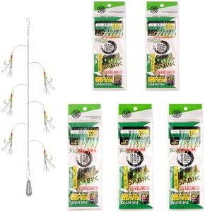 Set di 30 Piume di Sgombro, Bas de Ligne Pre-legato con Perline Luminose, Esche Bioniche per Sgombri, Pollock, Aringhe, Basso