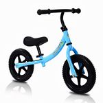 SIMEIQI 12 Inch Balance Bike for 2 3 4 5 Years Old Boys Girls Walking Training Bicycle No Pedal Adjustable Seat and Handlebar (Blue)